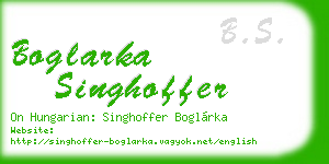 boglarka singhoffer business card